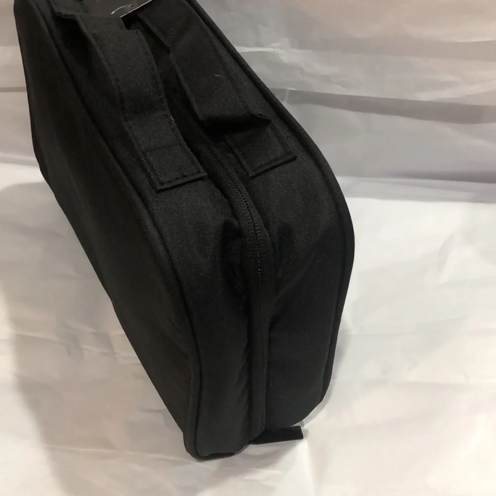 Hurley black large fold over zip‎ around travel beauty makeup case bag new